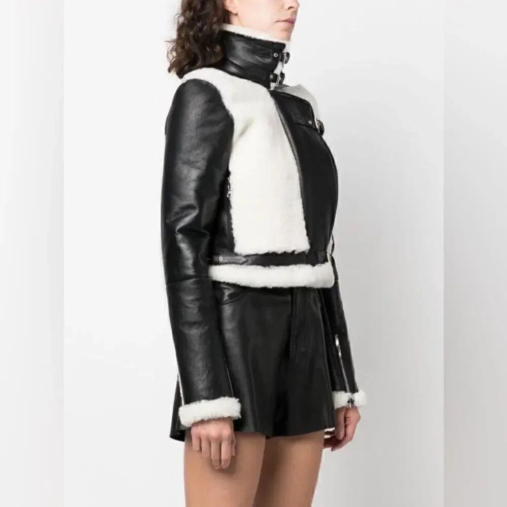 Free People Dan Cassab Korey Jacket/size S leather and shearling